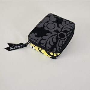 NWOT Vera Bradley Mini Travel Pill Case Floral Black and Yellow